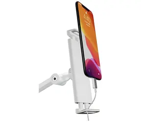 4smarts ErgoFix H1 biały / Uchwyt biurkowy na telefon i tablet / Aluminiowy / Obrotowy o 360° / 4,7-15,6"