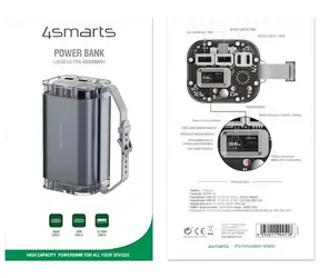 4smarts Lucid Ultra 40000mAh szary / Power bank / 100W / PD / IP67 / wyświetlacz LCD