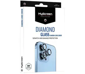 Szkło MyScreen Diamond Glass Apple iPhone 14 Pro/14 Pro Max fioletowe / Szkło ochronne na aparat / 9H / Zestaw montażowy