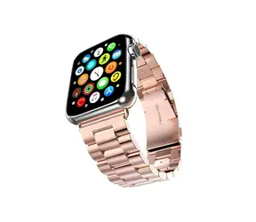 Pasek metalowy Mercury do zegarka Apple Watch 38/40/41 mm w kolorze różowego złota / Pasek / Stal nierdzewna / Zapięcie magnetyczne