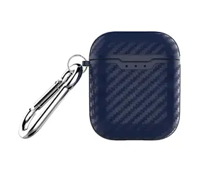 Beline Carbon niebieski / Etui na słuchawki / AirPods 1/2 / TPU