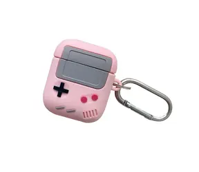 Beline AirPods Gamer Cover różowy / Etui na słuchawki / AirPods 1/2 / Silikon / Z karabińczykiem