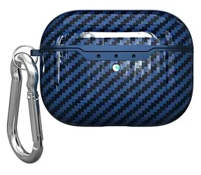 Beline Carbon Cover niebieski / Etui na słuchawki / Apple AirPods 3 / TPU / Z karabińczykiem