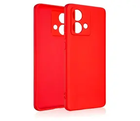 Etui silikonowe Beline do Motorola Moto Edge 40 Neo czerwone / Etui / Silikon / Podszewka tekstylna