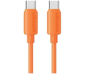 USAMS U98 pomarańczowy / Kabel danych / USB-C - USB-C / 60 W / 3 A / 1 m