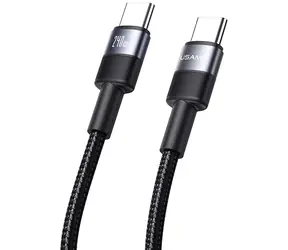USAMS SJ727 czarny / Kabel danych / USB-C - USB-C / PD 240 W / 1,2 m