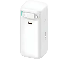 Powerbank USAMS serii XMF z chowanym kablem Lightning, biały / Powerbank / 18000 mAh / PD 45 W / USB-C + Lightning