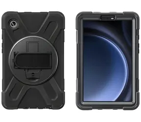 4smarts Rugged Case Grip do Samsung Galaxy Tab A9, czarne / Wytrzymałe etui z uchwytem / Wzmocnione narożniki