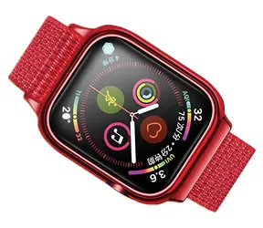 USAMS US-ZB074 czerwony / Pasek / Nylon / Apple Watch 4/5/6/7/SE 44/45 mm