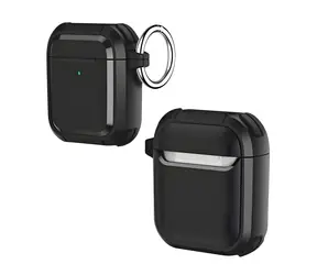 Beline AirPods SOLID Cover czarny / Etui na słuchawki / TPU-PC / AirPods 1./2. generacji / Z karabińczykiem