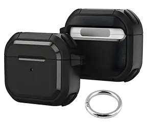 Beline AirPods SOLID Cover czarny / Etui na słuchawki / AirPods Pro / TPU-PC / z karabińczykiem