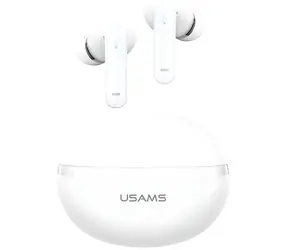 USAMS Echo E02 białe / Bezprzewodowe słuchawki douszne / ANC/ENC / Bluetooth 5.3