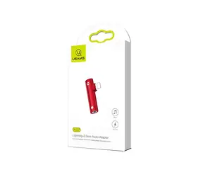 USAMS SJ276 AU07 2w1 czerwony / Adapter / Lightning + gniazdo 3,5 mm / Ładowanie i dźwięk