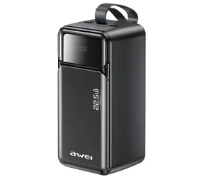 Awei PA-106 czarny / Powerbank / 50000mAh / PD 22.5W / 3x USB-C / 2x USB-A
