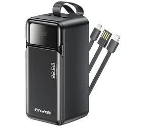 Awei PA-107 czarny / Powerbank / 50000mAh / PD 22.5W / 3x USB