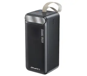 Awei PA-81 czarny / Power bank / 50 000 mAh / PD 65 W / 2x USB-A/USB-C