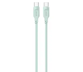 USAMS SJ567 Lithe Series zielony / Kabel do ładowania i transmisji danych / USB-C - USB-C / 100 W / 1,2 m