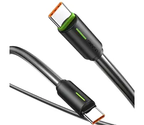 USAMS SJ734 czarny / Kabel danych / USB-C - USB-C / PD 60W / 1 m