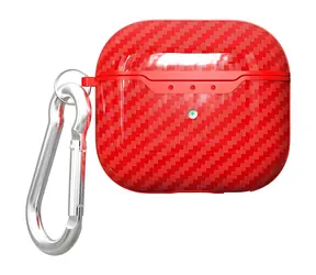 Beline Carbon Cover czerwony / Etui na słuchawki / Wygląd włókna węglowego / AirPods 4