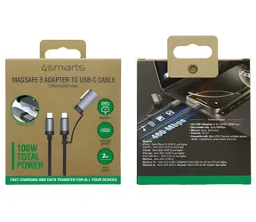 4smarts Explorer ComboCord czarny / Kabel / Adapter USB-C - MagSafe / 100 W / 2 m