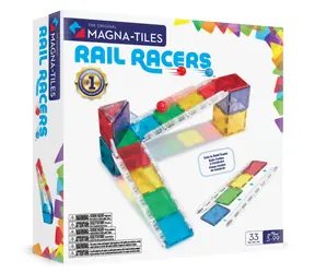 MAGNA-TILES Magnetyczny zestaw konstrukcyjny Rail Racers / 33 elementy / od 3 lat
