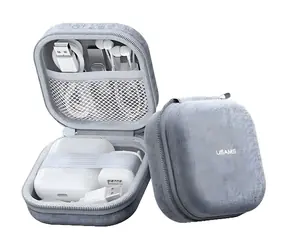 USAMS ZB351 szary / Etui na słuchawki TWS / materiał tekstylny, EVA