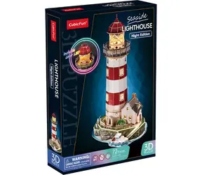 Puzzle 3D CubicFun Latarnia morska (edycja nocna) / 72 elementy