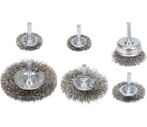 YATO Szczotka druciana boczna Inox zestaw 6 szt. / Szczotka / Do wiertarki /  37-75 mm / 4500 obr./min