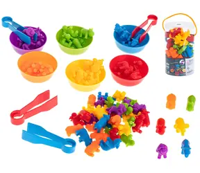 KIK Gra edukacyjna Nauka liczenia zwierząt safari / 36 elementów / 2 szczypce / plastik