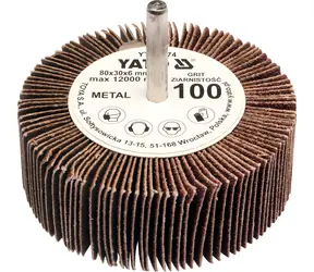 Tarcza ścierna listkowa YATO / Promieniowa 80x30 mm / Średnica trzpienia 6 mm / Granulacja 60