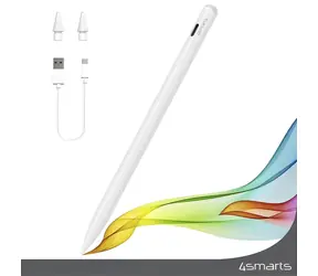 4smarts Pencil Pro 3 biały / Aktywny rysik / Uchwyt magnetyczny / Ładowanie przez USB-C / Do iPada