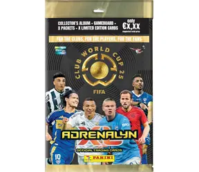 Zestaw startowy ADRENALYN FIFA Club WORLD Cup 2025 / Karty kolekcjonerskie / Album, plansza do gry, 18+4 karty