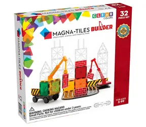 Zestaw konstrukcyjny MAGNA-TILES Magnetic Building Kit / 32 elementy / z dźwigami magnetycznymi