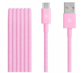 Kabel Beats USB-A (M) - USB-C (M) 1,5 m różowy / pleciony