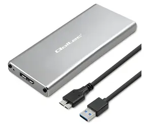 Obudowa zewnętrzna na dysk SSD M.2 SATA srebrna / ramka USB / NGFF / USB 3.0 / 5 Gb/s / do 2 TB