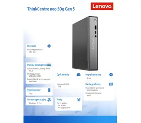 Lenovo ThinkCentre neo 50q Gen 5 Tiny black / Mini PC / Intel Core 5 210H 2,2 GHz / 16 GB / 1 TB SSD / Intel / W11P