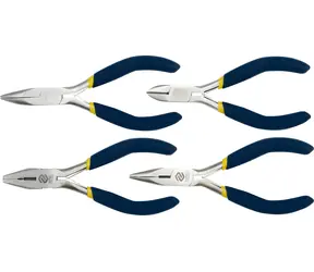 Zestaw szczypiec dla elektryków Vorel 4 szt. 125 mm / Zestaw szczypiec / kombinowane, półokrągłe, tnące bocznie