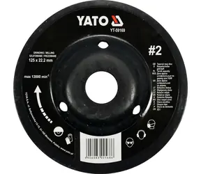 Tarnik obrotowy YATO kątowy 125 mm typ drobny 2 / Tarnik / Otwór mocujący 22,2 mm / Maks. 13000 min-1