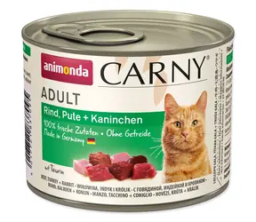 Animonda Carny Adult wołowina, indyk, królik / Karma w puszce dla kotów / 200 g