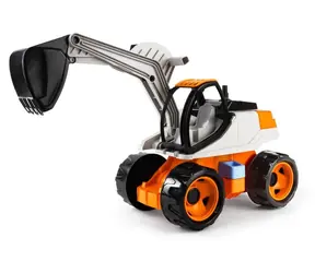 Lena Giga TRUCKS Koparka 63 cm pomarańczowo-beżowa / kabina obrotowa 360° / ramię z łyżką / od 3 lat