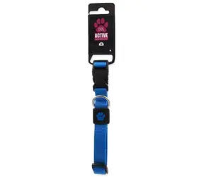 Active Dog Premium M niebieski 2x34-49cm / Obroża dla psa / Nylon / Regulowana długość