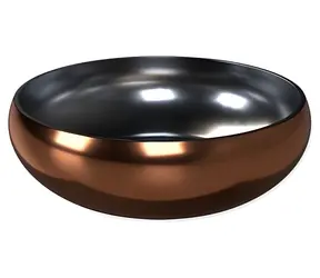 Miska dla psa Dog Fantasy z podwójnymi ściankami, różowo-złota, 22 cm / Miska dla psa / Stal nierdzewna / Podwójne ścianki / 2100 ml