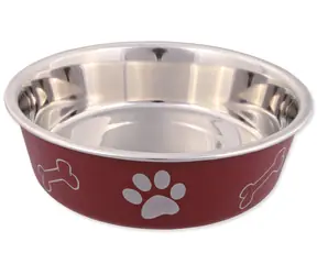 TRIXIE Miska ze stali nierdzewnej z plastikową powierzchnią / Miska dla psa /  17 cm / 750 ml