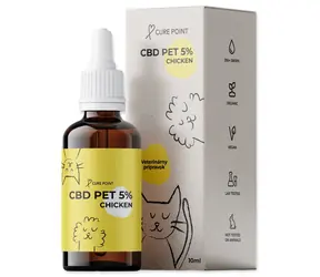 Olejek CBD PET 5% Cure Point dla psów o smaku kurczaka / Olejek CBD / Dla psów, kotów i koni / 10 ml