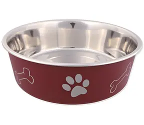TRIXIE Miska ze stali nierdzewnej z powierzchnią z tworzywa sztucznego 23 cm / Miska / Stal nierdzewna, tworzywo sztuczne / 2 l