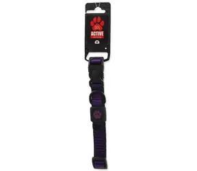 Obroża ACTIVE DOG Strong M fioletowa / Dla psów / Nylon / 2x34-49 cm