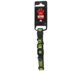Obroża ACTIVE DOG Strong S limonkowa / Nylon / Regulowana długość / 1,5 x 27-37 cm