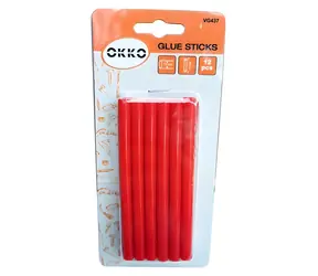 OKKO Kleje termotopliwe w sztyfcie czerwone / Wkład do pistoletu do kleju / 7,2 x 100 mm / 12 szt.