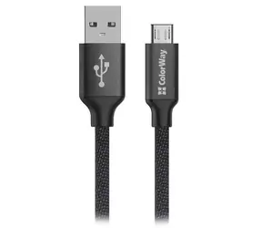 Colorway czarny / Kabel do transmisji danych / USB-A - Micro USB / 2,4 A / 2 m
