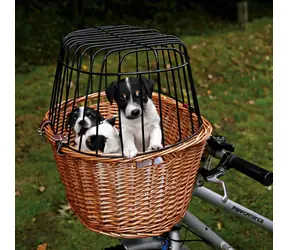 TRIXIE Wiklinowy koszyk rowerowy dla psa jasnobrązowy / 44 x 48 x 33 cm / Nośność 5 kg